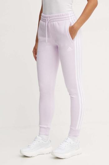 Tepláky adidas Essentials fialová farba, s nášivkou, JG1298