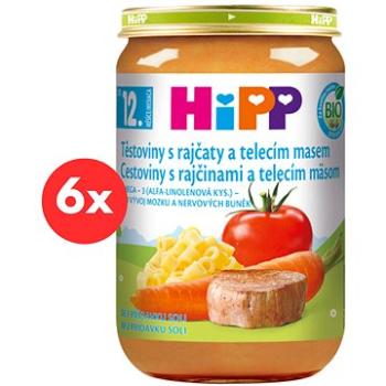 HiPP BIO Cestoviny s paradajkami a teľacím mäsom – 6× 220 g (4062300447721)