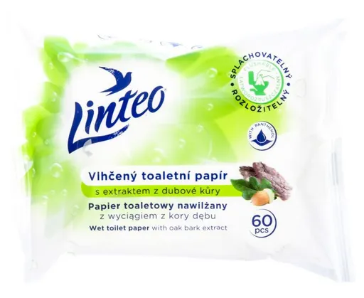 Toaletný papier Linteo Satin vlhčený 60ks dubová kôra