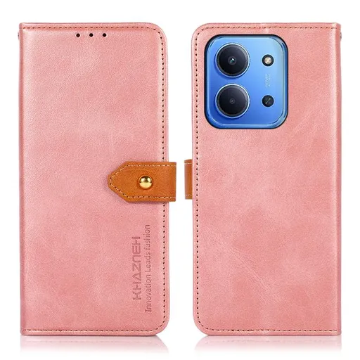 KHAZNEH DUAL-COLOR Peňaženkový kryt pre Xiaomi Redmi 15C / Redmi 15C 5G ružový