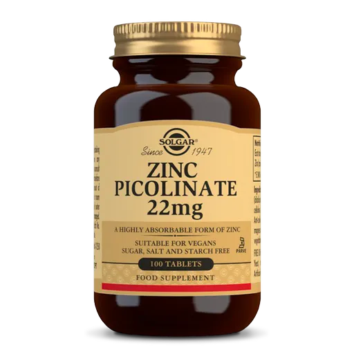 Solgar Pikolinát zinočnatý Solgar 22 mg 100 tablietiek