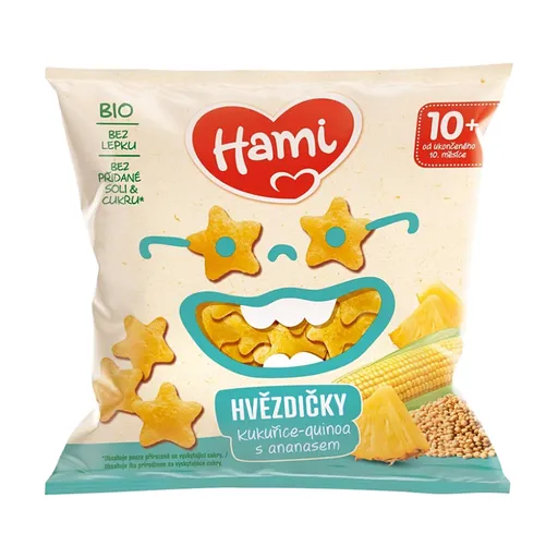 HAMI BIO Kukuričné-quinoa chrumky ananás 20 g 12m+