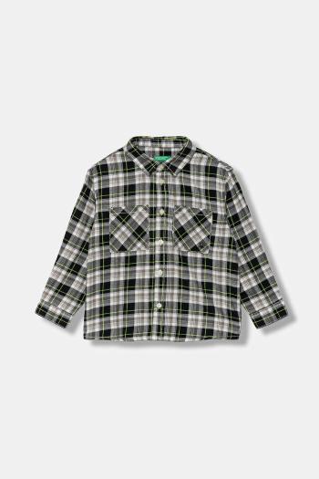 Detská bavlnená košeľa United Colors of Benetton čierna farba, 5LQHGQ02S