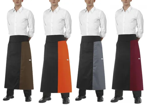 EGOCHEF Barmanská zástera do pása EGOchef DOUBLE - rôzne farby Čierno-bordová