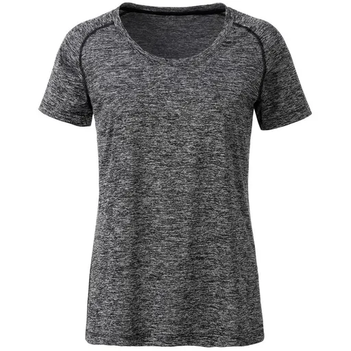 James & Nicholson (Daiber) Dámske funkčné tričko JN495 - Čierny melír / čierna | XL