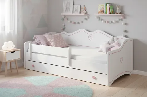 ArtAdrk Detská posteľ EMKA | biela/ružová 80 x 160 cm