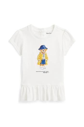 Detské bavlnené tričko Polo Ralph Lauren biela farba, 310958222001