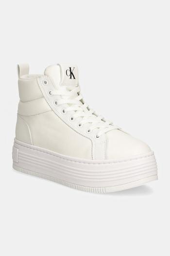 Tenisky Calvin Klein Jeans BOLD PLATF MID OH MG LTH biela farba, YW0YW01583