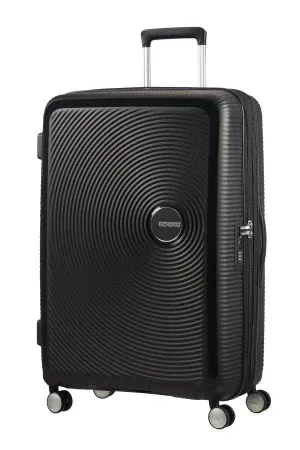 Veľký škrupinový kufor na kolieskach American Tourister Soundbox Exp L Bass Black