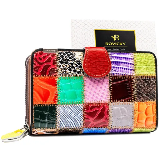 Veľká, patchworková dámska peňaženka - Rovicky
