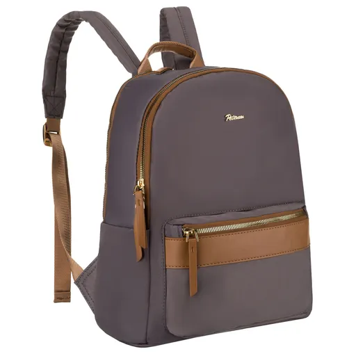 Dámsky sivý mestský ruksak z polyesteru so zlatými detailmi – Peterson