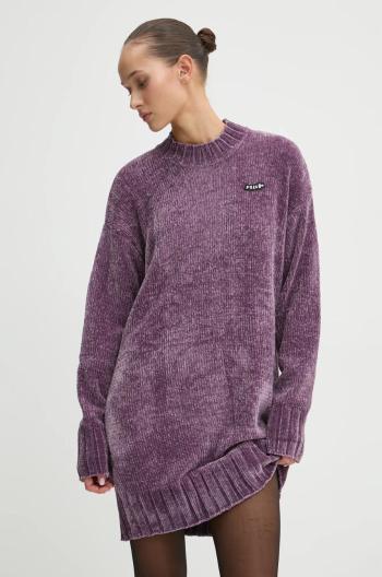 Šaty Volcom fialová farba, mini, oversize, B1332315