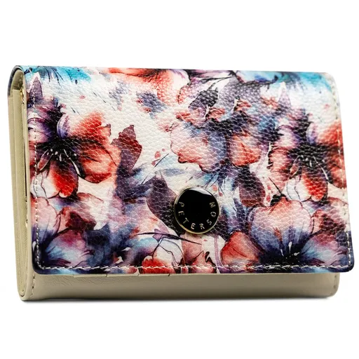 Dámska kvetinová peňaženka so zapínaním na klip a RFID ochranou - Peterson