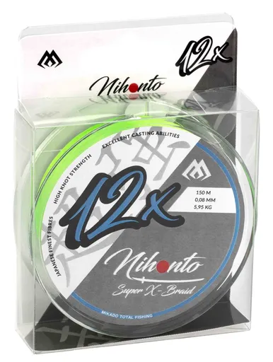 Mikado splietaná šnúra nihonto super x-braid fluo 150 m - 0,08 mm 5,95 kg