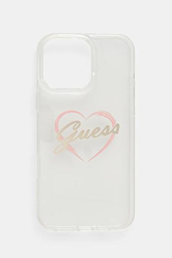 Puzdro na mobil Guess iPhone 16 Pro Max 6.9" priehľadná farba, GUHCP16XHCHGSPT