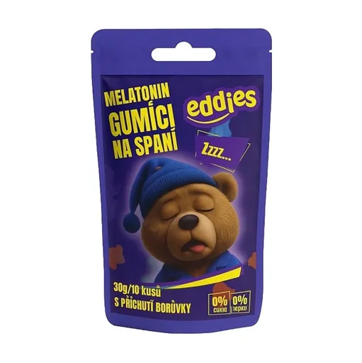 EDDIES Gumídci na spánok s melatonínom cestovné balenie 10 kusov