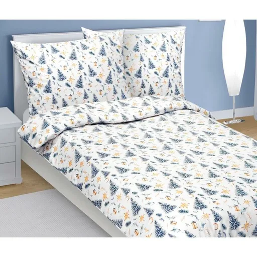 Bellatex Vianočné bavlnené obliečky Stromček vianočný, 140 x 200 cm, 70 x 90 cm