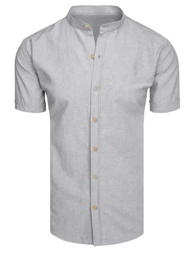 Pánska košeľa s krátkym rukávom sivá Dstreet KX1049