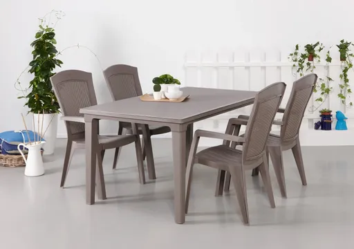 Elvisia Záhradný set FINN 4 + 1 | cappuccino