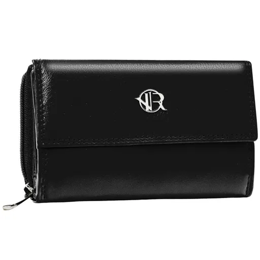 Moderná dámska kožená peňaženka na patent v čiernej farbe – Rovicky