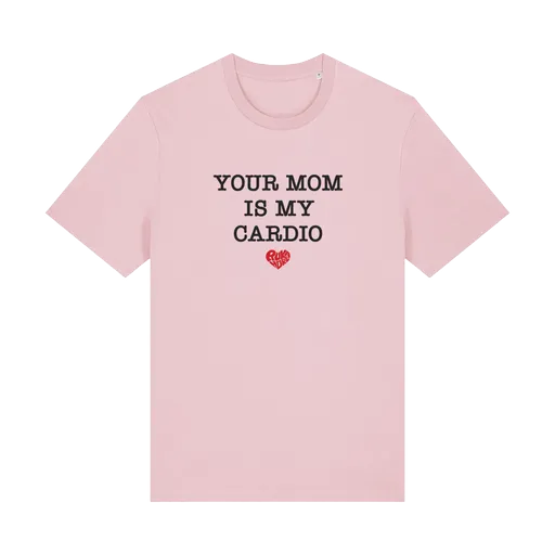 Ruka Hore tričko Your Mom Is My Cardio Cotton Pink S