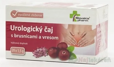 Slovakiapharm Urologický čaj s brusnicami a vresom výživový doplnok, 20x1,5g