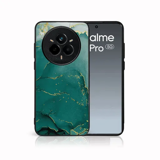 MY ART Ochranný kryt pre Realme 14 Pro+ 5G GREEN MARBLE (145)