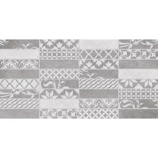 Dekor Multi Borneo svetlo šedá patchwork 20x40 cm mat WARMB444.1