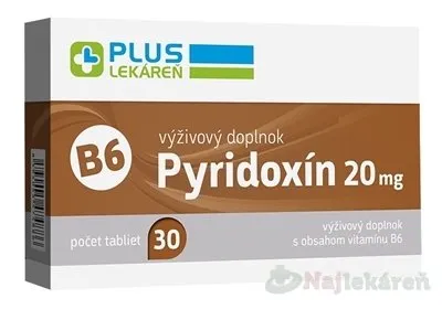 Plus Lekáreň Pyridoxín 20 mg vitamín B6 30 tabliet