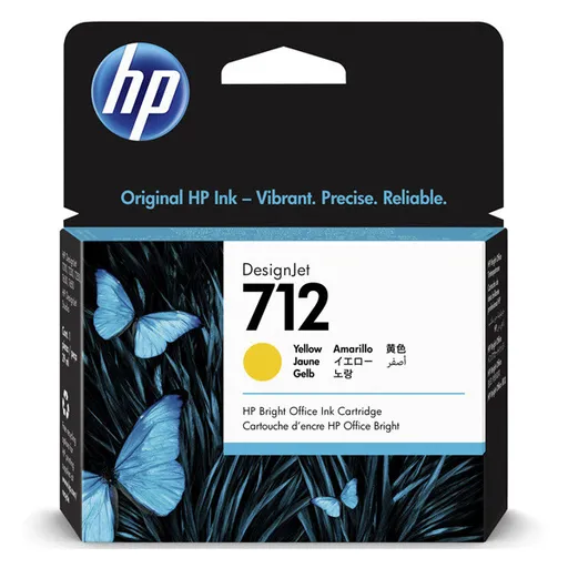 HP originál ink 3ED69A, HP 712, yellow, 29ml, HP DesignJet Studio, T210, T230, T250, T630, T650, žltá