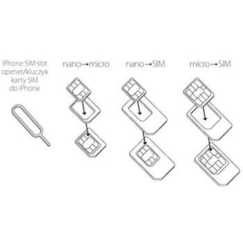 Forever SIM adaptér sada microSIM 3ff-2ff nano 4ff-2ff nano 4ff-3ff s aplikátorom (T_0008262)