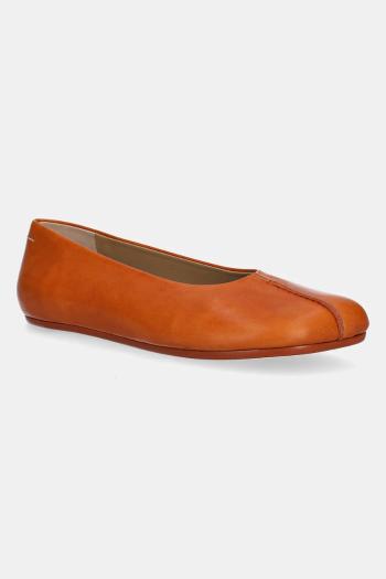Nubukové balerínky MM6 Maison Margiela oranžová farba, S59WZ0097