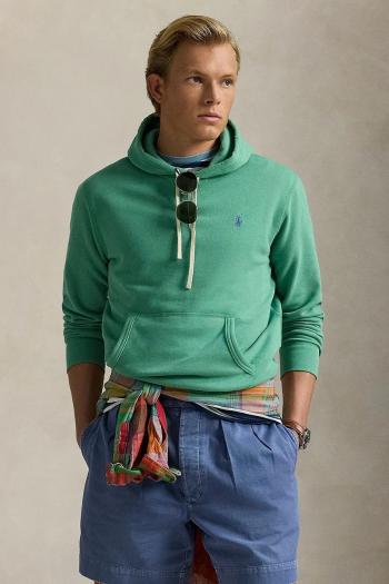 Mikina Polo Ralph Lauren pánska, zelená farba, s kapucňou, jednofarebná, 710766778