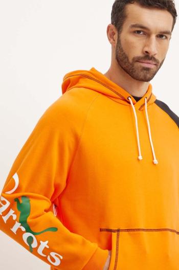 Mikina Puma PUMA X CARROTS Graphic Hoodie TR pánska, oranžová farba, s kapucňou, vzorovaná, 627445