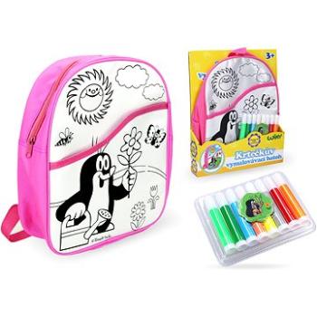 Batoh Krtko vymaľovávací ružový 30 cm + 8 fixiek (8590331927968)