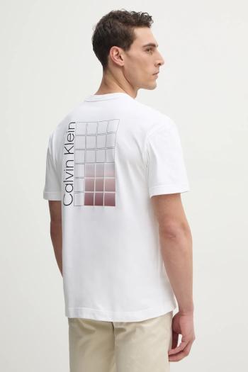 Bavlnené tričko Calvin Klein pánske, biela farba, s potlačou, K10K114164