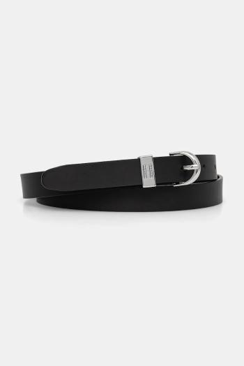 Kožený opasok Tommy Jeans dámsky, čierna farba, AW0AW17000