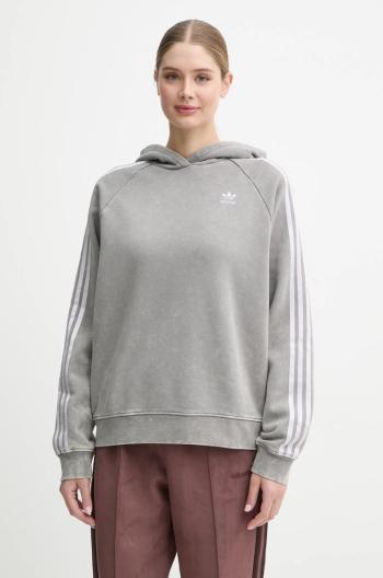 Mikina adidas Originals Wash Hoodie dámska, šedá farba, s kapucňou, s nášivkou, IW3414