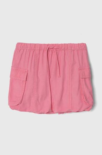 Dievčenská sukňa United Colors of Benetton ružová farba, mini, rovný strih
