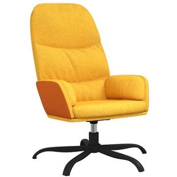 Relaxačné kreslo horčicovo žlté textil, 341038