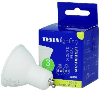 LED izzó TESLA LED izzó BULB GU10, 8W, melegfehér