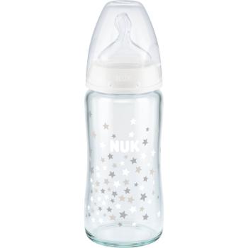 NUK First Choice + 240 ml biberon de sticlă cu controlul temperaturii 240 ml