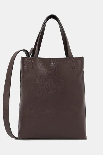 Kožená kabelka A.P.C. cabas maiko small hnedá farba, PXCBC.M61667