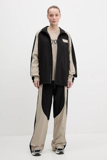 Bunda EA7 Emporio Armani čierna farba, prechodná, oversize, AF14333.7X000086
