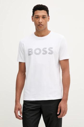 Tričko BOSS Green 2-pak pánske, biela farba, s nášivkou, 50543816