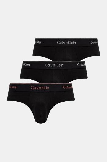 Slipy Calvin Klein Underwear 3-pak pánske, čierna farba, 000NB4075A