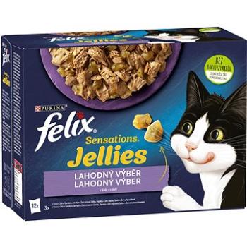 Felix Sensations Jellies jahňacie, makrela, treska, morka v lahodnom želé 12× 85 g (7613039757062)