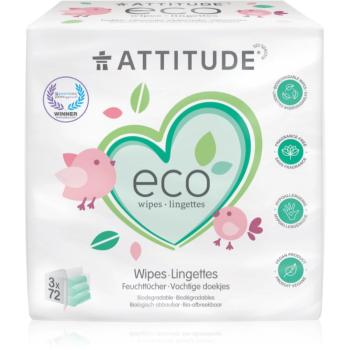 Attitude Eco vlhčené obrúsky bez vône 3x72 ks