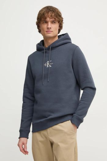 Mikina Calvin Klein Jeans pánska, tmavomodrá farba, s kapucňou, s nášivkou, J30J325629
