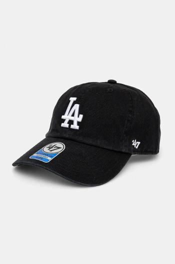 Detská bavlnená šiltovka 47 brand MLB Los Angeles Dodgers čierna farba, s nášivkou, B-RGW12GWS-BKJ_KIDS